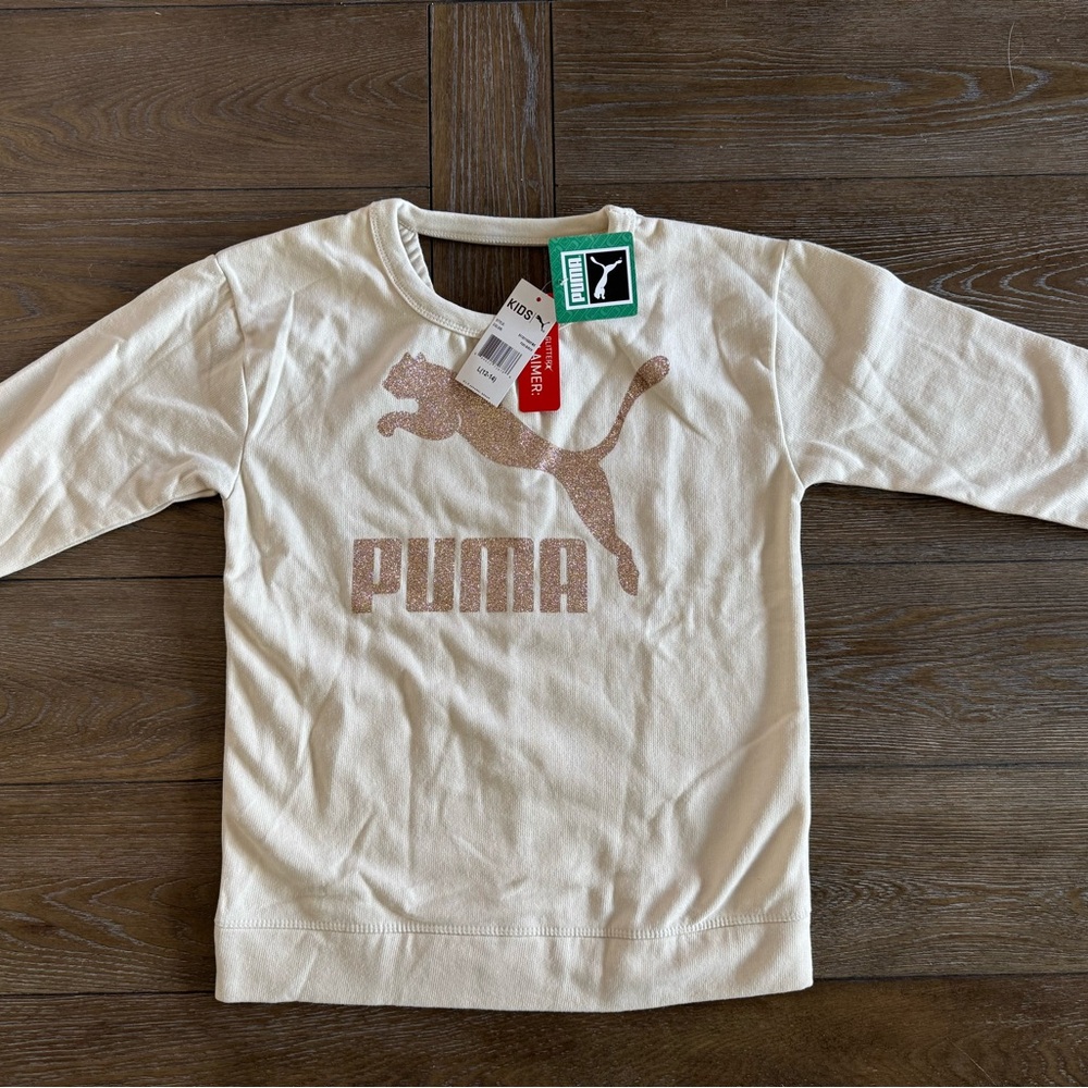 Puma Off-White Long Sleeve Top w/ cut out back